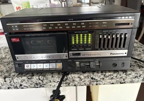 Panasonic RX-C53 Boombox Stereo Radio EQ Cassette Player No Speakers turns on