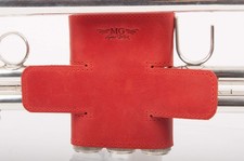 Trumpet Valve Guard Genuine Leather of protection and comfort Guard, Red 