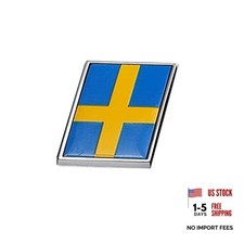 Swedish Flag Metal Emblem Sticker - 2x2.5cm/0.78x0.98inch Small Sweden Flags