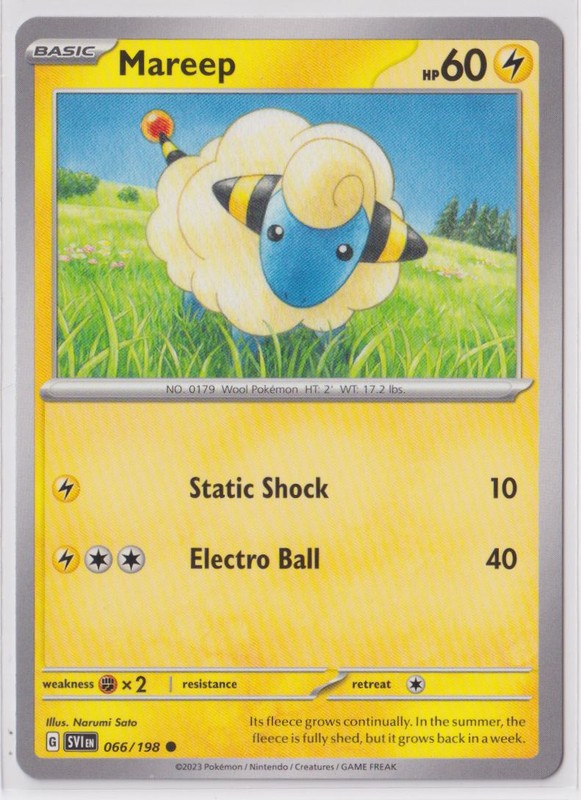 Pokemon Scarlet and Violet 066/198 Mareep