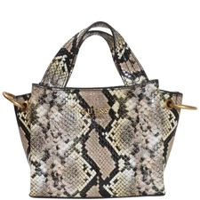 Guess Women's Zed Handbag Natural Python Mini Girlfriend Carryall Bag