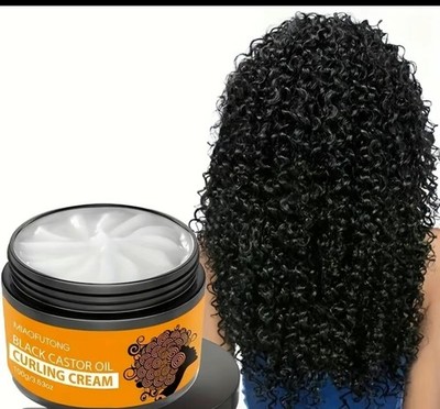 Curly Hair Cream Moisturizing Black Castor Oil Frizz Styling Curling Cream3.53oz