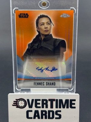 Topps Chrome Star Wars Mandalorian Ming-Na Wen, Fennec Shand, Orange Auto 05/25