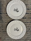 Set Of (2) Mickey Mouse "Disney Parks" Retired White 8" Salad Plates Dessert