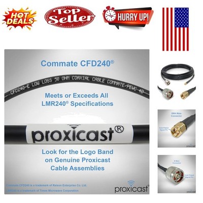25Ft  SMA Male to N Male Coax Cable for 4G/5G & RF Applications