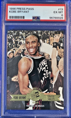 1996-97 PRESS PASS GOLD KOBE BRYANT 1996 DRAFT PICK ROOKIE #13 PSA 