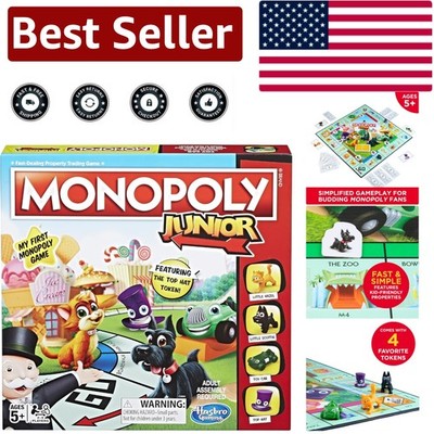 Monopoly Junior for Ages 5+, Fun Tokens & Properties, Amazon Exclusive Game