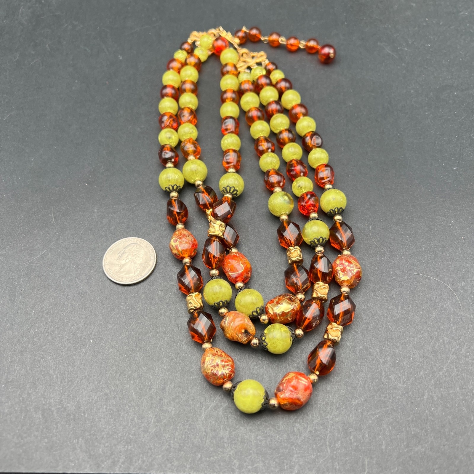 Coro Womens Multicolor Beaded Statement Necklace … - image 2