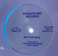 Devastating Records 3-D's Part Three "Damn You" 12". SEALED ORIGINAL 1989