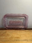 Vintage Tiara Indiana Glass Bread Plate Tray Pink 11" x 7 The Last Supper