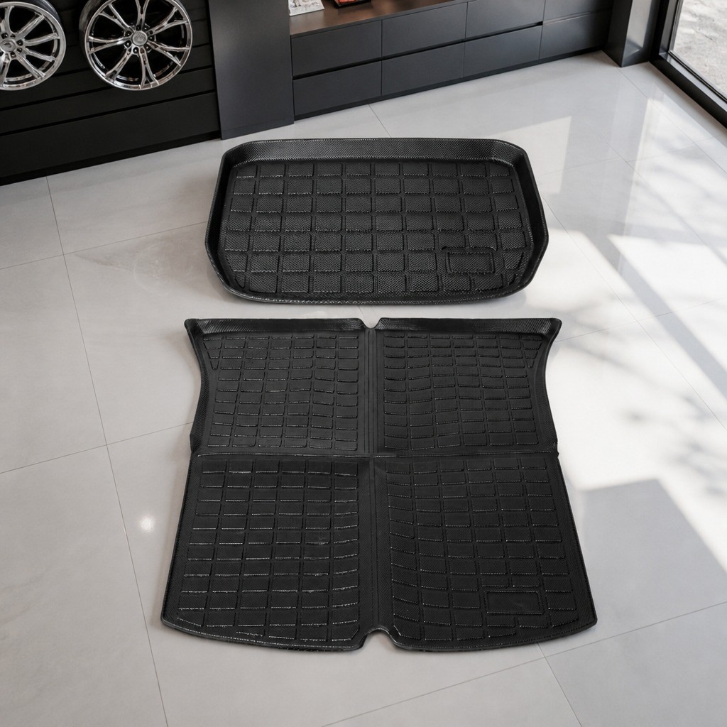 Tesla Model Y Floor Mats Set Front Rear Trunk Toolbox TPE Car Interior