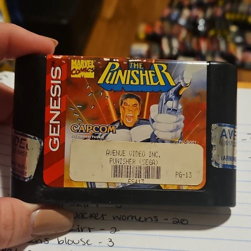 Capcom The Punisher Sega Genesis Game Cartridge Rental Label Action Adventure