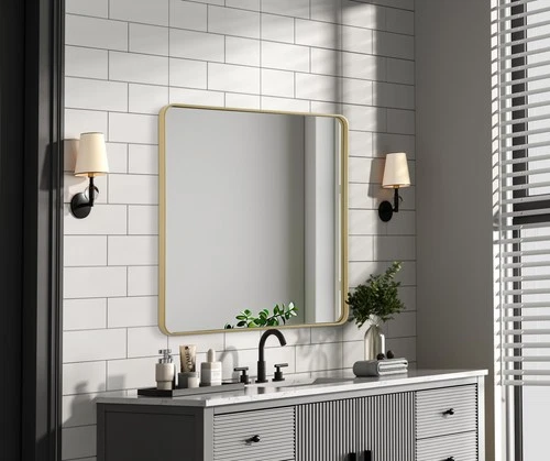 Elegant Lighting MR8A4242 Remy 42" Square Flat Medium Density - Silver - Picture 10 of 12