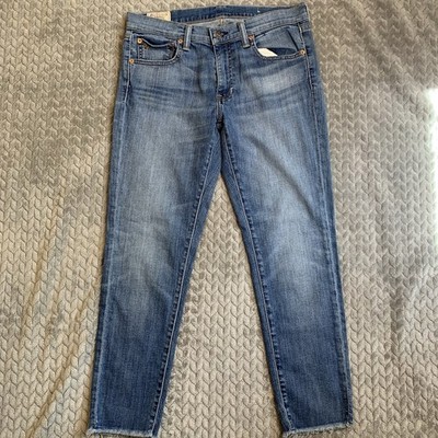 Polo Ralph Lauren Tompkins Skinny Denim Jeans Blue Button Women s Size 29