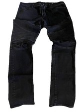 TRUE RELIGION Men's Jeans Sz 40x34 Rocco Moto Skinny Jeans Black Made in USA