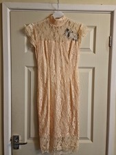 AX Paris Peach Lace Lined Bodycon Dress Size 12. Brand NEW 