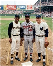 Mantle Aaron Clemente Photo 8X10 - Yankees Braves COLORIZED FREE SHIPPING