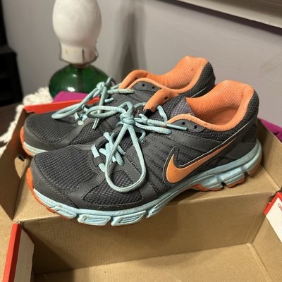 Nike Downshifter 5 Women s Low Top Lace-Up Sneakers Gray Orange Blue 537571-022