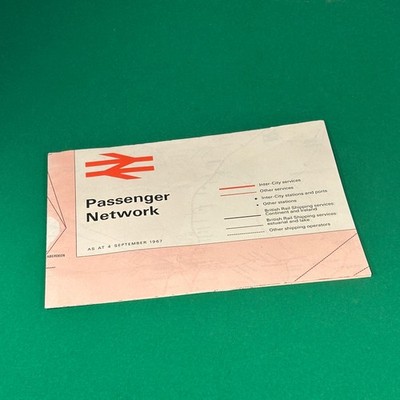 Sept 1967  British Rail Passenger Network Railway Map Eastern Region Mint