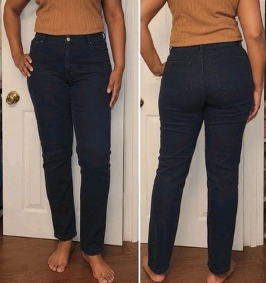 Source of Wisdom Women s Plus Size 28 Dark Wash Stretch Straight Leg Jeans