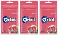 3 WRIGLEY'S ORBIT WATERMELON Flavor Sugarfree Chewing Gum Packs 50g 1.76oz