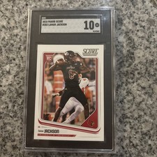 2018 Lamar Jackson Panini Score Rookie Card #352 Graded 10. rookie card picture