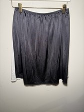 2 VTG Vassarette Half Slip Skirt White/Black Short Lg 20" 11-122 Nylon Lace 1/23