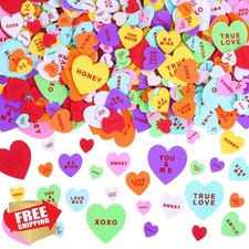 500pcs Heart Foam Stickers Valentine Craft Scrapbook 8 Colors 3 Sizes