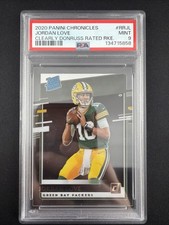 Jordan Love 2020 Panini Chronicles #RRJL Clearly Donruss Rated Rookie RC PSA 9🔥