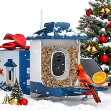 Bird Feeder with Camera, AI Bird Identification, Full HD Live Video, Solar Po...
