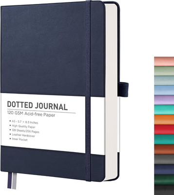 RETTACY Bullet Dotted Journal Notebook, 256 Pages, A5 Medium Size (5.7'' × 8....