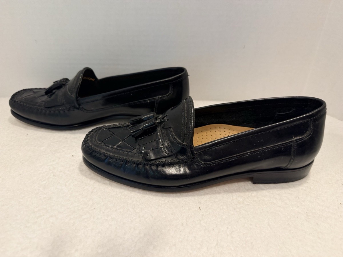 GIORGIO BRUTINI Le Glove Woven Men’s Black Tassel Shoes 10D View 4