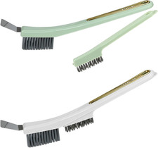 2-Pack Multifunction Cleaning Brushes with Nylon  Wire Bristles  Spatula