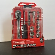 Craftsman 24 Piece Sae 38 Drive Mechanics Tool Set 6pt Ratchet Cmmt12012 New