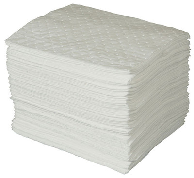 SPC BPO100 15'' X 17'' Heavy Weight Economical Oil Only Absorbent Pads - 100 Ct