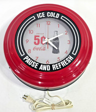 Ancienne Horloge Coca Cola 14" Glacée Lumineuse FONCTIONNE