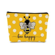 Bee Gift - Themed Gifts for Women Yellow Cute Makeup Bag,