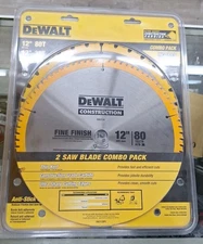 Dewalt 12" Miter Saw Blades  80T 2 Pack