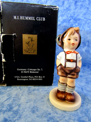 Goebel Hummel: ''For Keeps'' - Boy With Lederhosen and Hands In Pockets - NIB