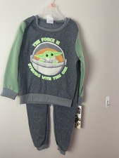 the force is strong with this one star wars baby yoda 2 piece sweatsuit