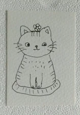 IMPRESSIONISM KITTEN ORIGINAL COLLECTIBLE WHIMSICAL Animals CAT Painting by Gat