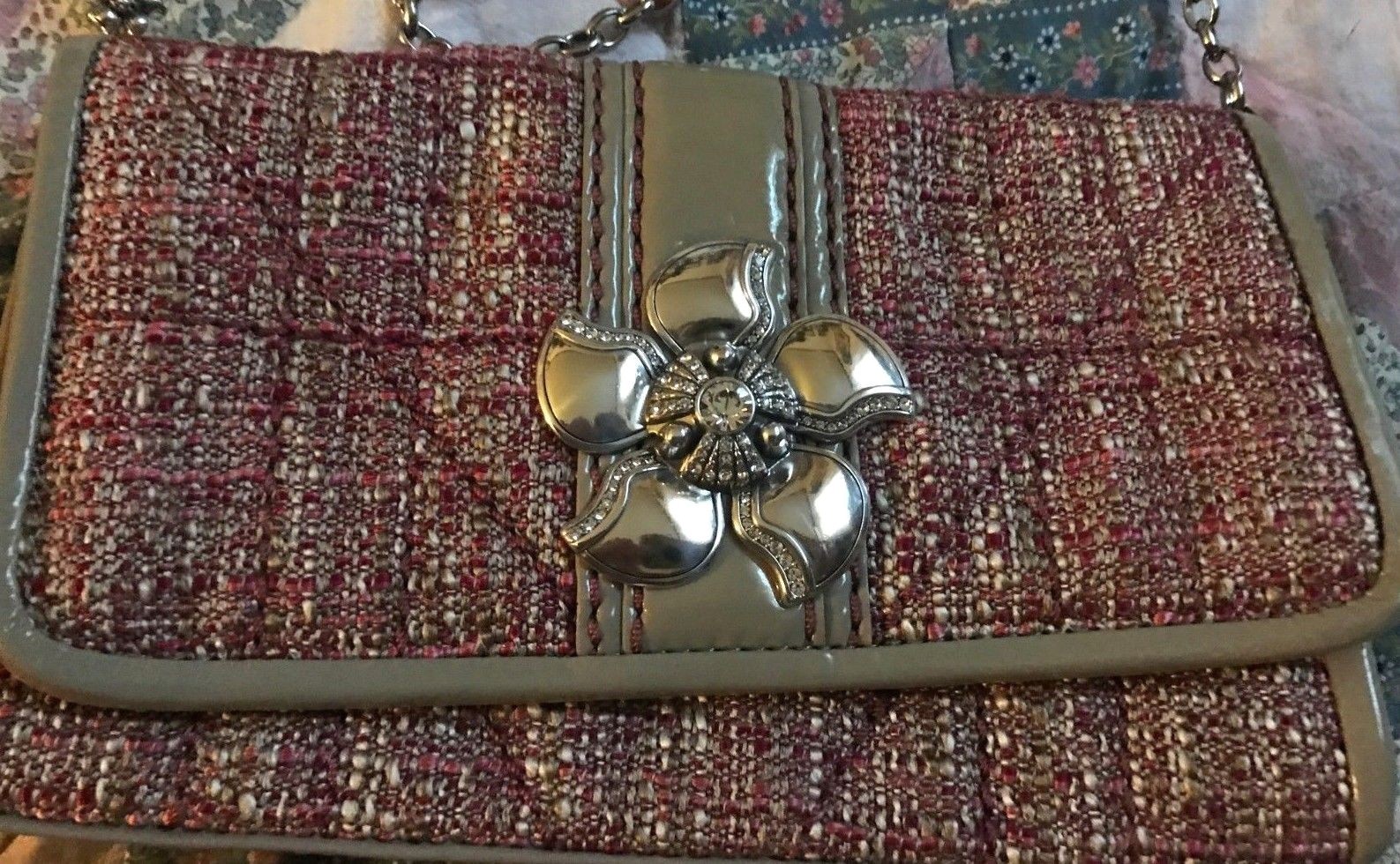 PONY BRIGHTON JULIETTE custodia cellulare TWEED fiorita ORGANIZZATORE borsa a tracolla