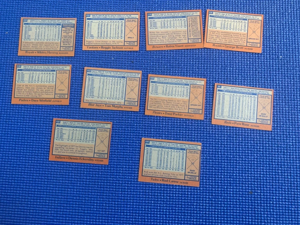 Lote de 11 tarjetas de béisbol Topps 1978 - tarjetas de jugador/gerente, ¡Salón de la Fama! Foto 2 de 4