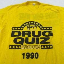 vtg 90s FAY’S DRUG QUIZ SHOW T-Shirt Medium dare weed pot ny