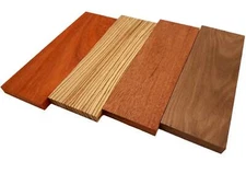 Imported Exotic Hardwood Variety Pack - Padauk, Zebrawood, Merbau, and Walnut