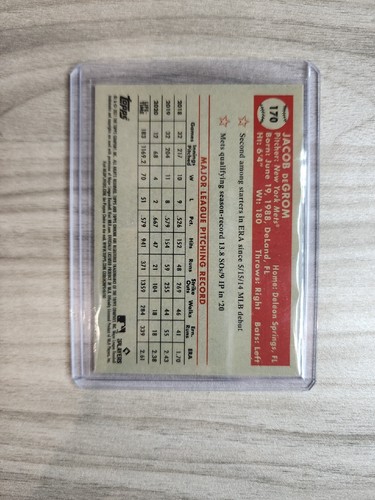 2021 Topps Chrome Platinum Anniversary Blue Prism Refractor (Jacob deGrom #170) - Picture 2 of 2