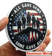 ALUMINUM VETERAN Stickers US Army Military Decals  Motorcycle, Car Emblem 3.5"