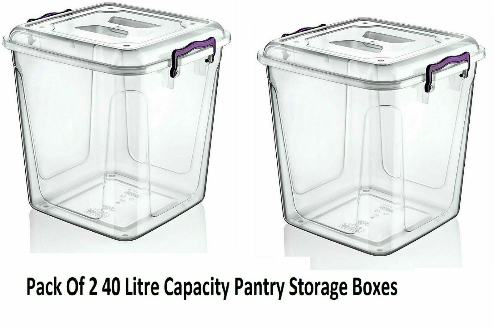 Pack of 2 / 40 Litre Pantry Box Food Container Meal Carrier Capacity 40L
