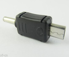 4pcs Micro USB Male to 1.35 x 3.5mm DC Male Plug Power Charger Adapter Black