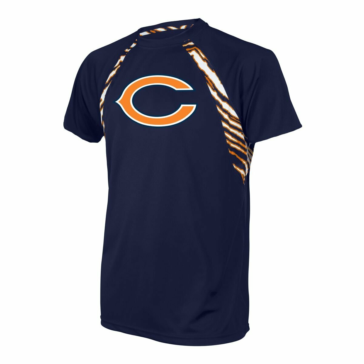 Мужская футболка с зебровым акцентом Zubaz NFL Chicago Bears, темно-синий, с коротким рукавом